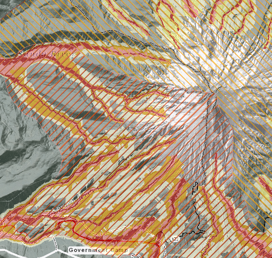 Mount Hood hazards map example