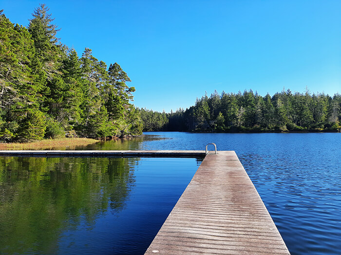 Dock extending out into water